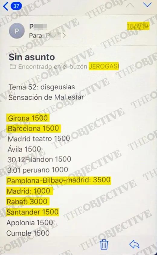 La "acompañante" de Ábalos le cobraba 1500 euros al día.