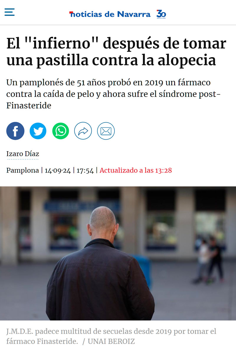 Un hombre empezó a tomar la famosa pastilla que frena la alopecia y ahora tiene todo tipo de problemas infernales.