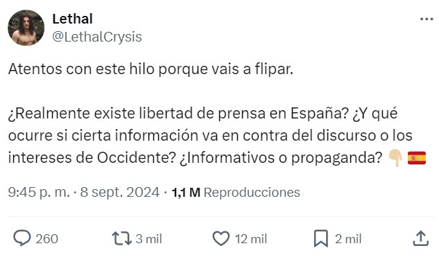 "La entrevista no se va a publicar porque el Ministerio de Exterior de España la ha bloqueado".