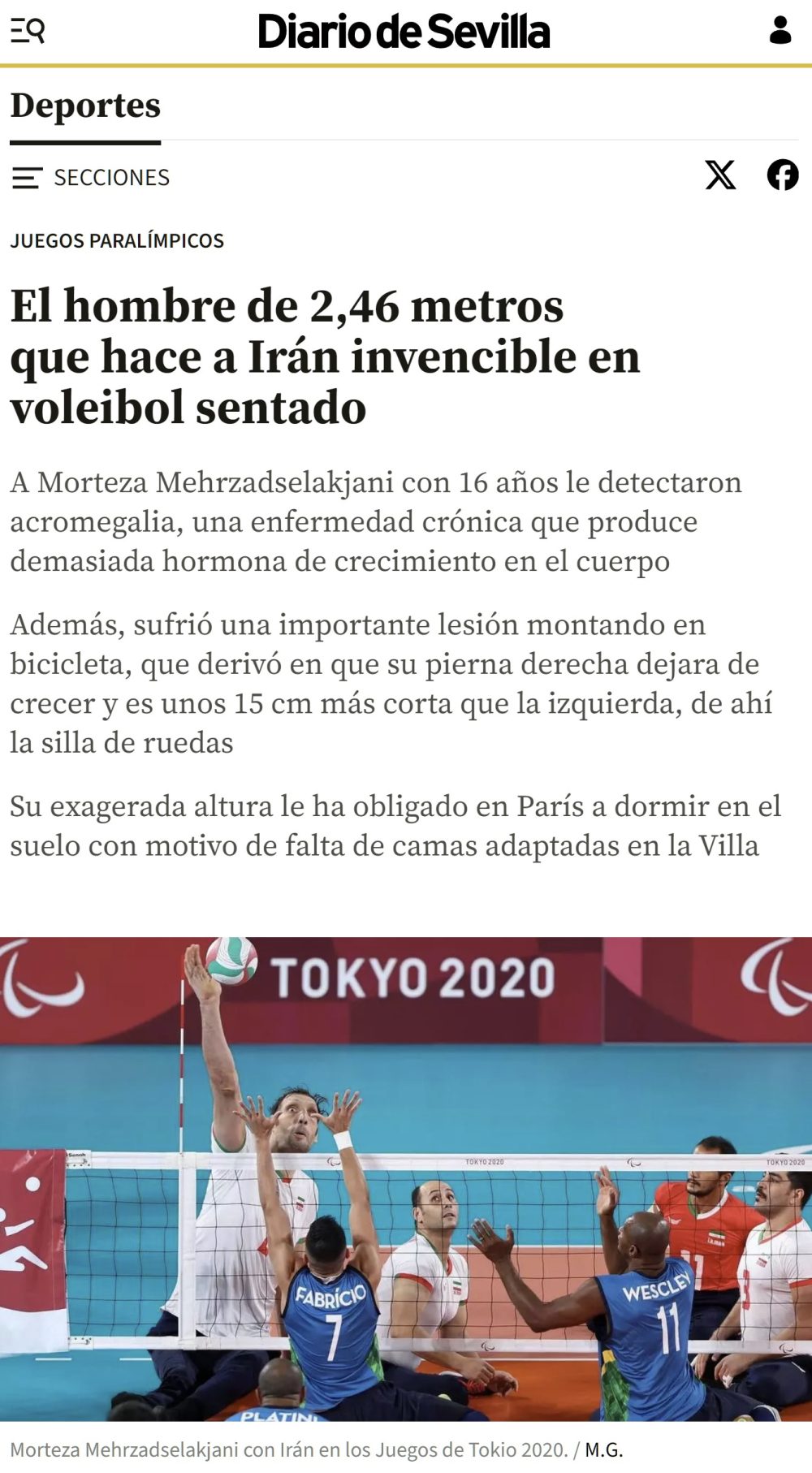 La selección iraní de voleibol sentado está jugando con "chetos".