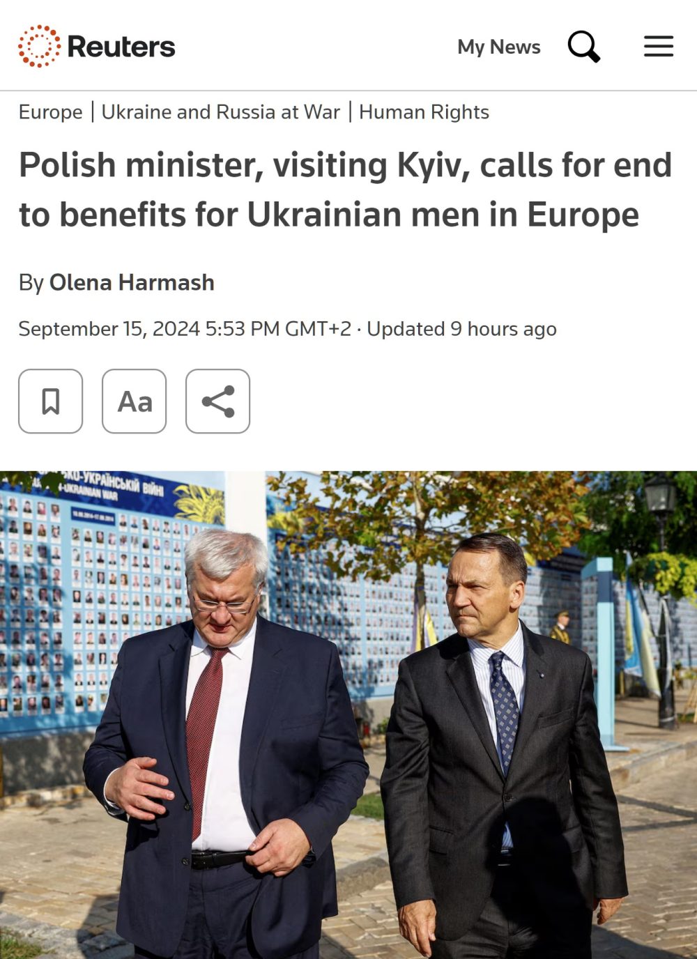 Ministro polaco de visita en Kiev pide el fin de las prestaciones a los hombres ucranianos en Europa