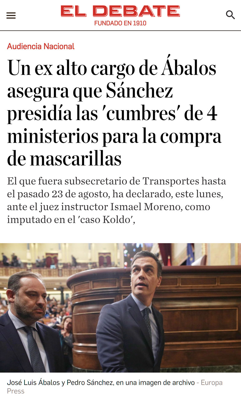 Ábalos comienza el contraataque.