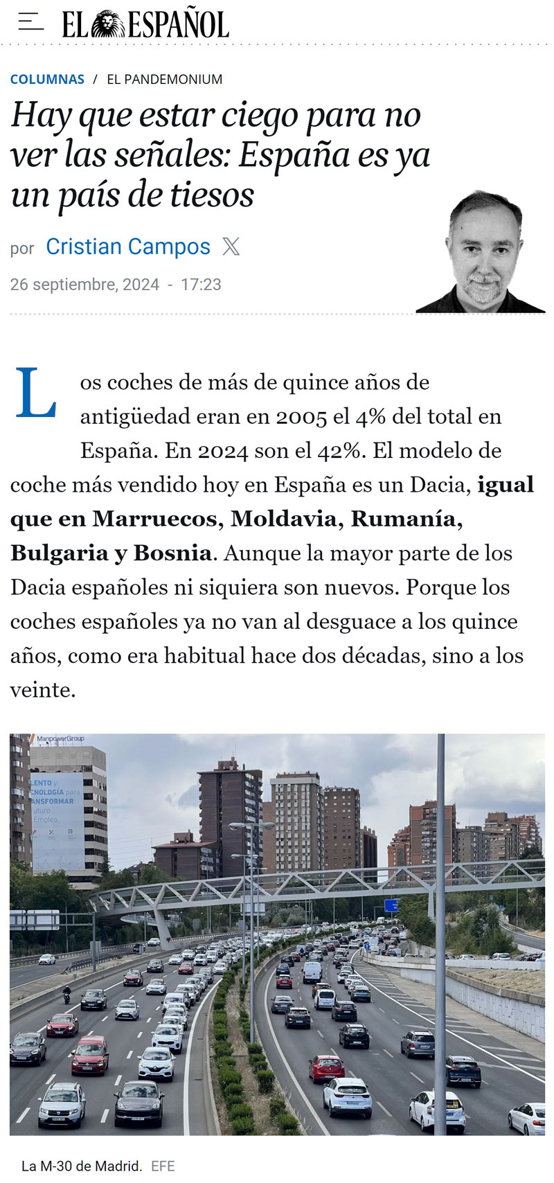"España ya es un país de tiesos"