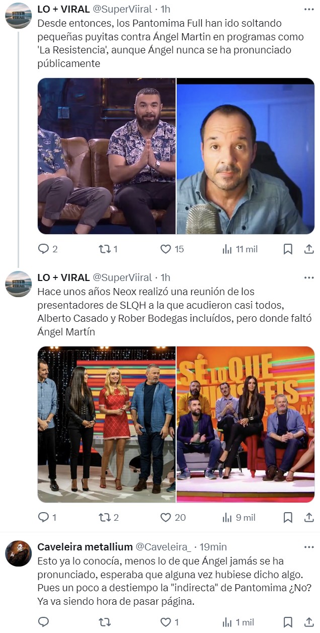 "Contar sus problemas, el negocio": Pantomima Full dedica su último vídeo a Ángel Martín sin nombrarlo.