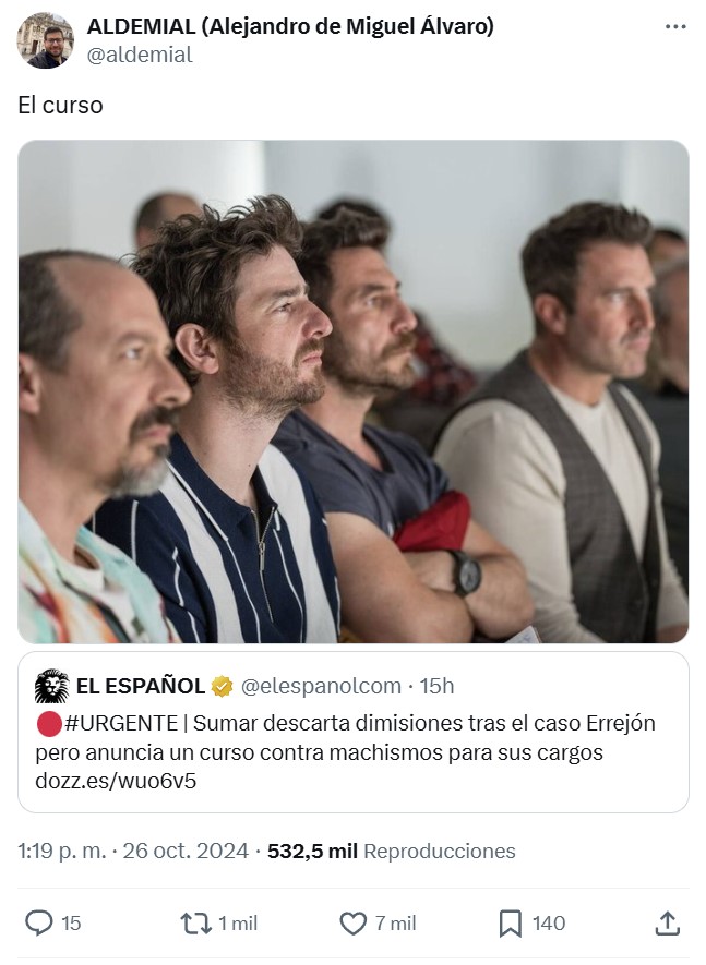 Un par de cursillos contra el machismo y un punto morado en la sede de SUMAR y arreglao.