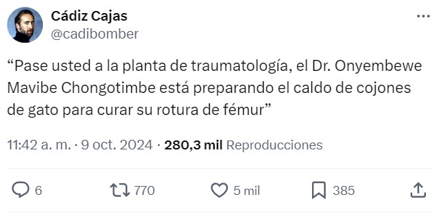 Uno de los nuevos médicos de Perro Sanxe leyéndote los resultados del análisis.