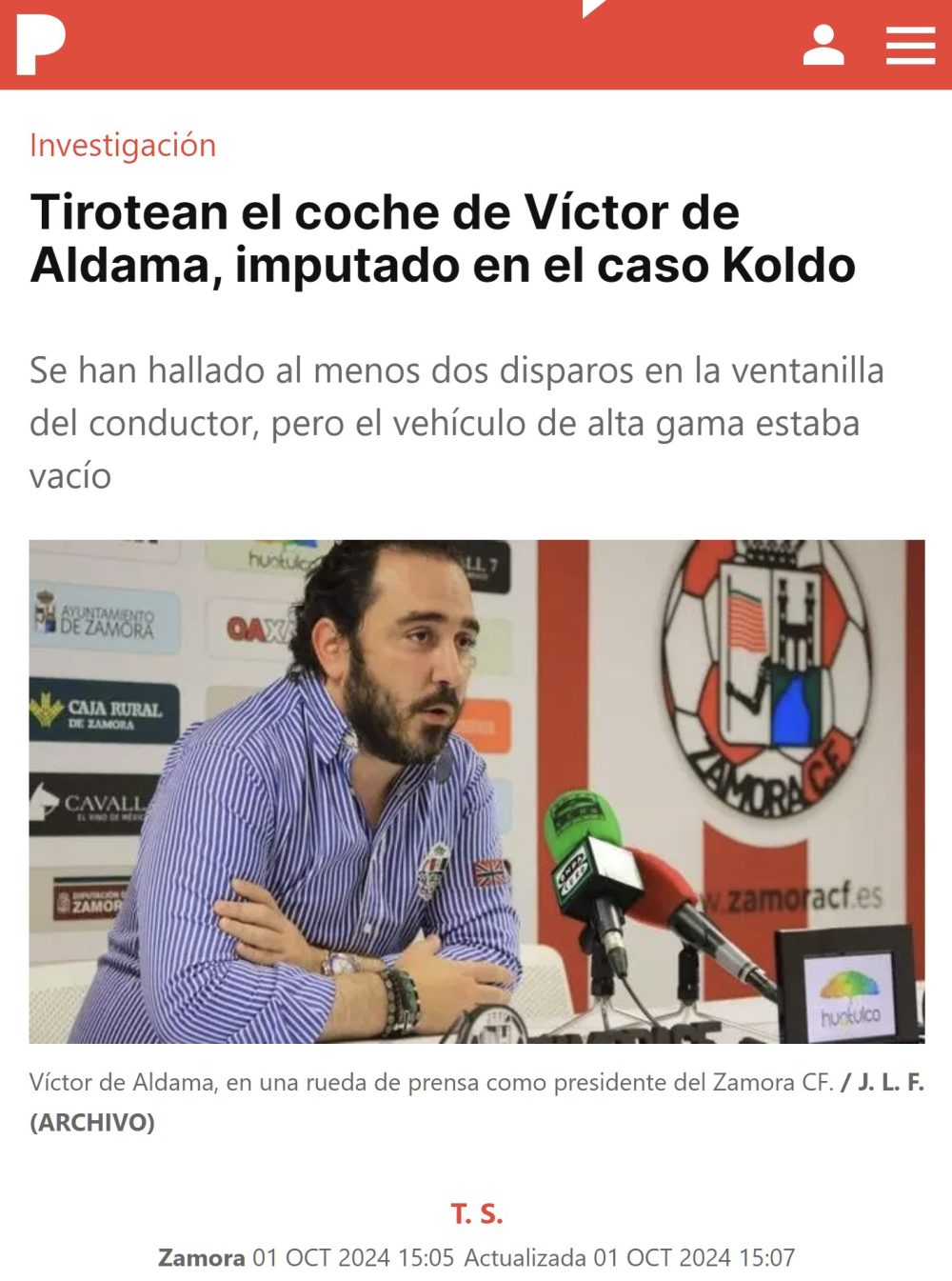 Parece que la pesoización final se está acercando a Víctor Aldama...