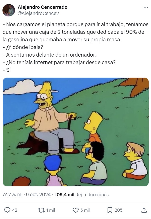 Lo de mover un aparato de 2 toneladas para desplazar una persona de 75 kilos al Mercadona es digno de estudio.