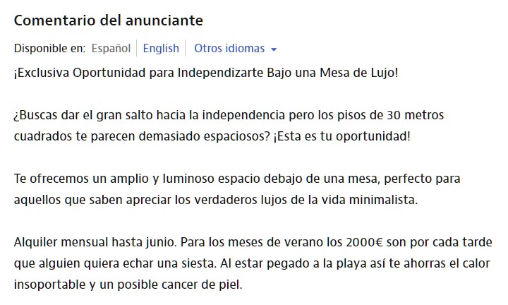 Maravilloso zulo de 10 metros cuadrados en Sol por el módico precio de 165.000 euros.