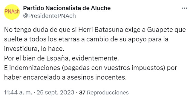 PDRO nos la ha vuelto a meter: acepta una reforma que reducirá las penas a 41 etarras.