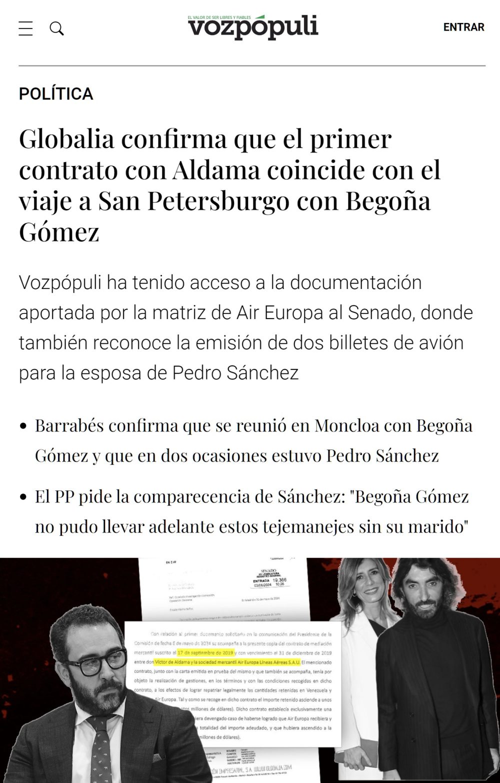Parece que la pesoización final se está acercando a Víctor Aldama...