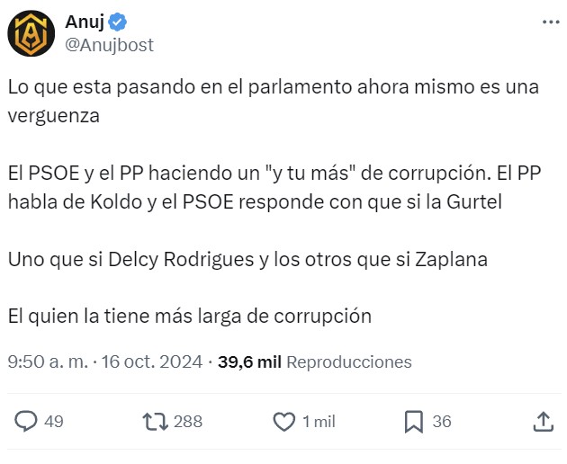 Este vídeo sirve para resumir el lamentable nivel político de nuestro país.