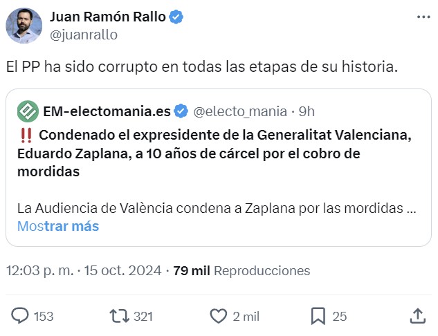 "Alguien del PP ha sido condenado por corrupción": da igual cuándo leas esto.