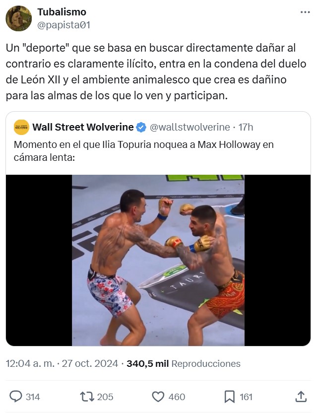 "Un 'deporte' que se basa en buscar directamente dañar al contrario es claramente ilícito"