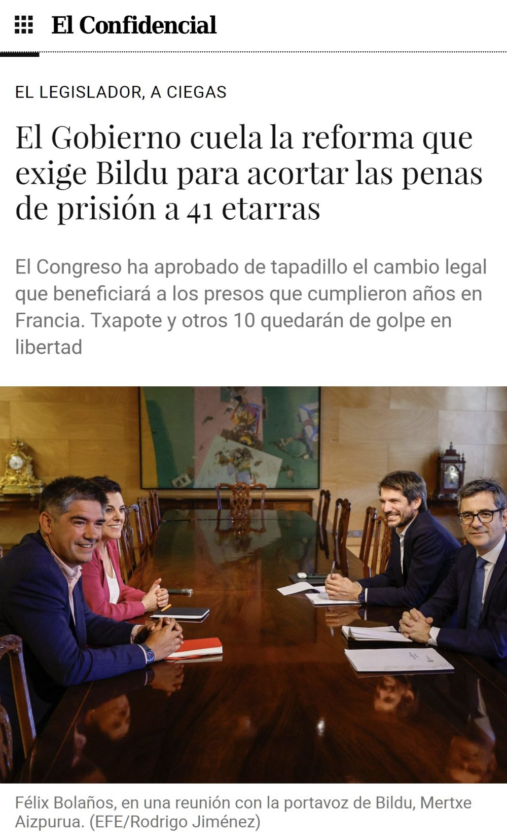 PDRO nos la ha vuelto a meter: acepta una reforma que reducirá las penas a 41 etarras.