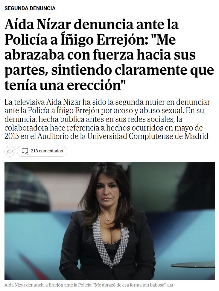 Aída Nízar denuncia a Errejón en comisaría.