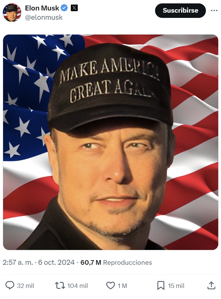 La nueva foto de perfil de Elon Musk.