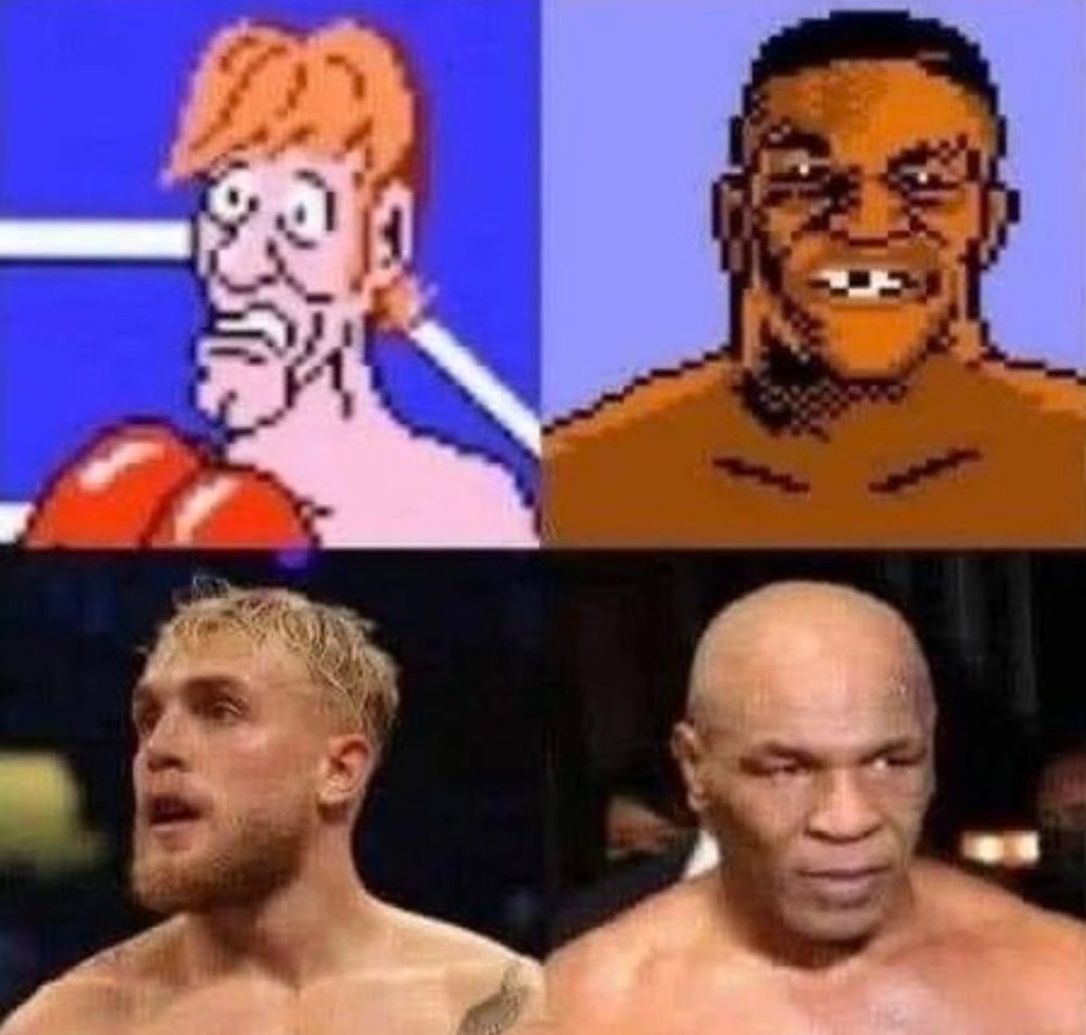 Mike Tyson abofeteando a Jake Paul.