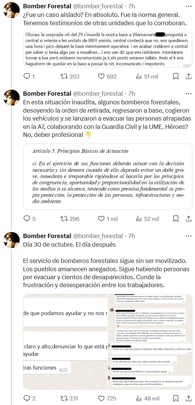 Un bombero forestal explica la desastrosa gestión de la DANA.