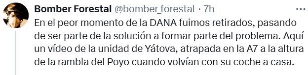 Un bombero forestal explica la desastrosa gestión de la DANA.