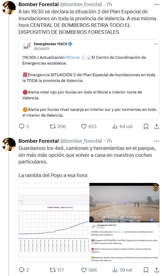 Un bombero forestal explica la desastrosa gestión de la DANA.