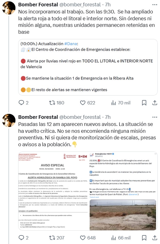 Un bombero forestal explica la desastrosa gestión de la DANA.