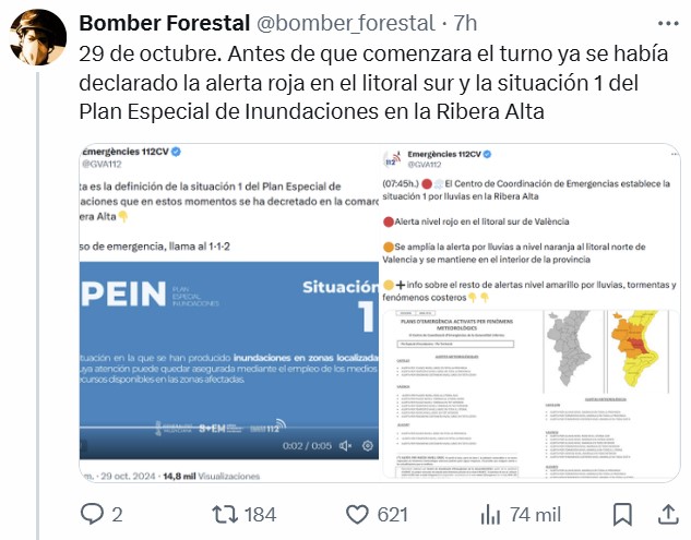 Un bombero forestal explica la desastrosa gestión de la DANA.