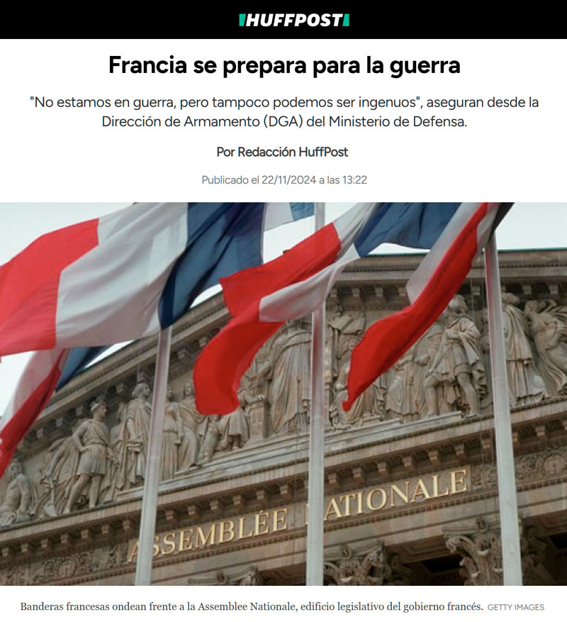 Francia se está preparando para la guerra.