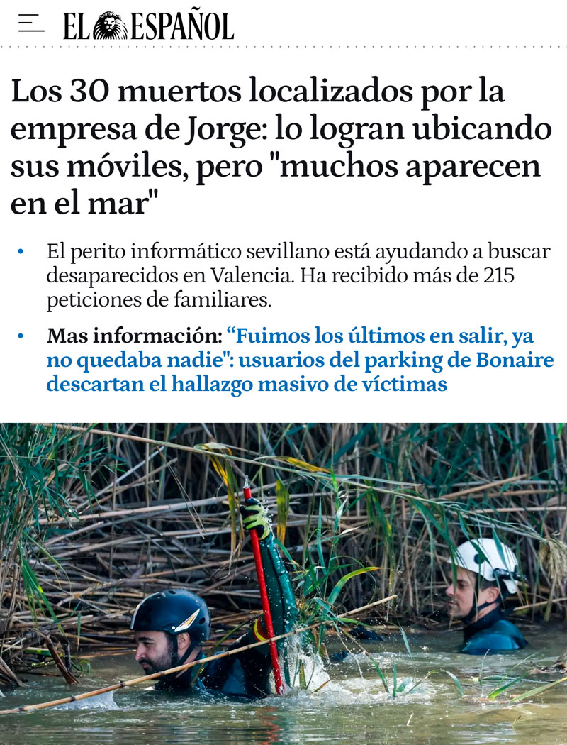 Una empresa logra localizar 30 faIIecidos ubicando sus móviles.