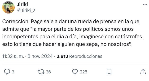 Un político aceptando implícitamente que todo lo que tocan los políticos funciona peor.