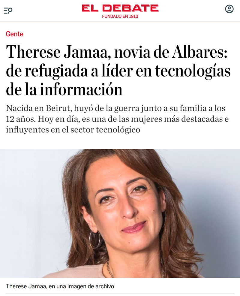Therese Jamaa, la pareja del Ministro de Asuntos Exteriores y vicepresidenta de Cruz Roja.