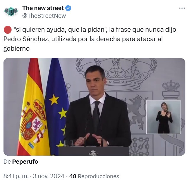 Nuevo vídeo de Pedro Sánchez teniendo que abandonar Paiporta.
