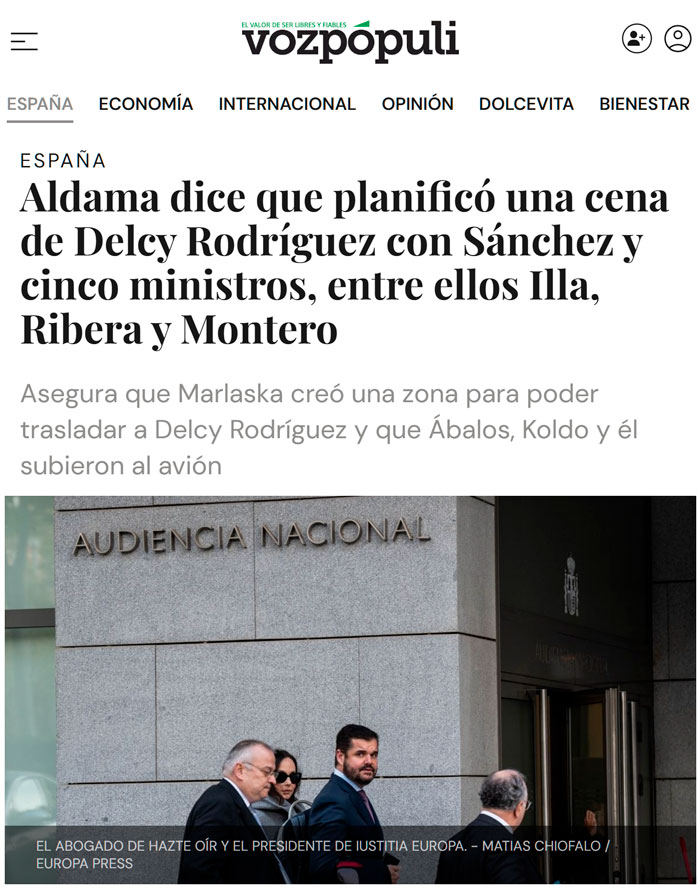 Aldama ha cantado, implicando a Pedro Sánchez y a Begoña Gómez.