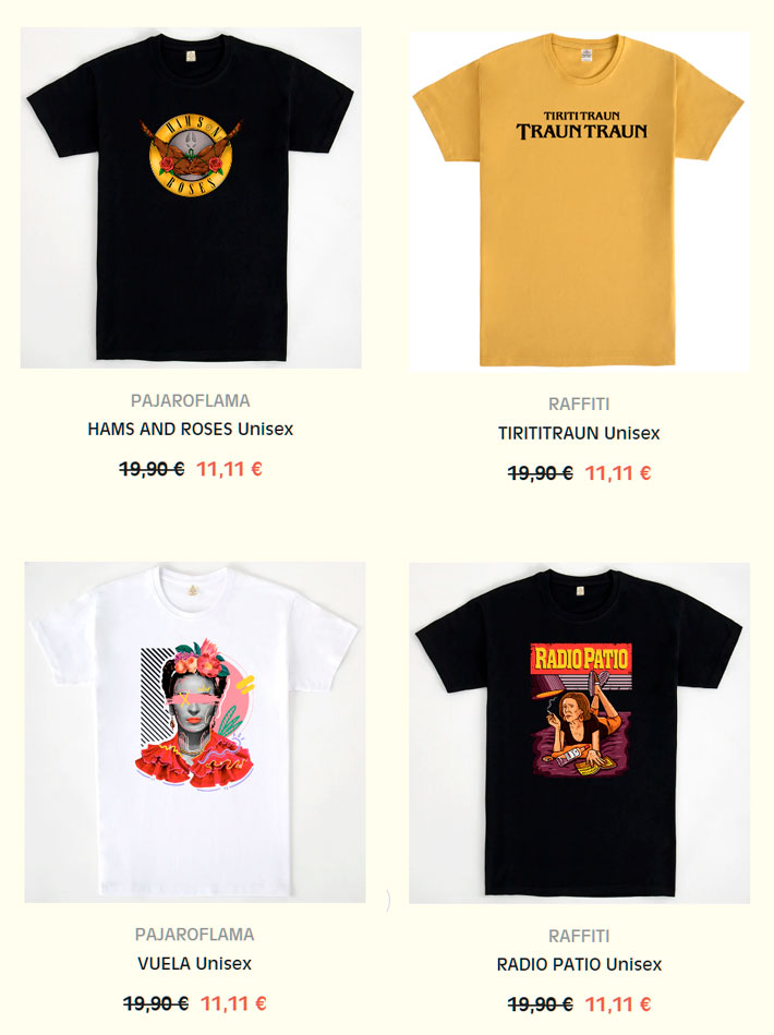 SOLO HOY: Todas las camisetas de PAJAROFLAMA a 11,11€