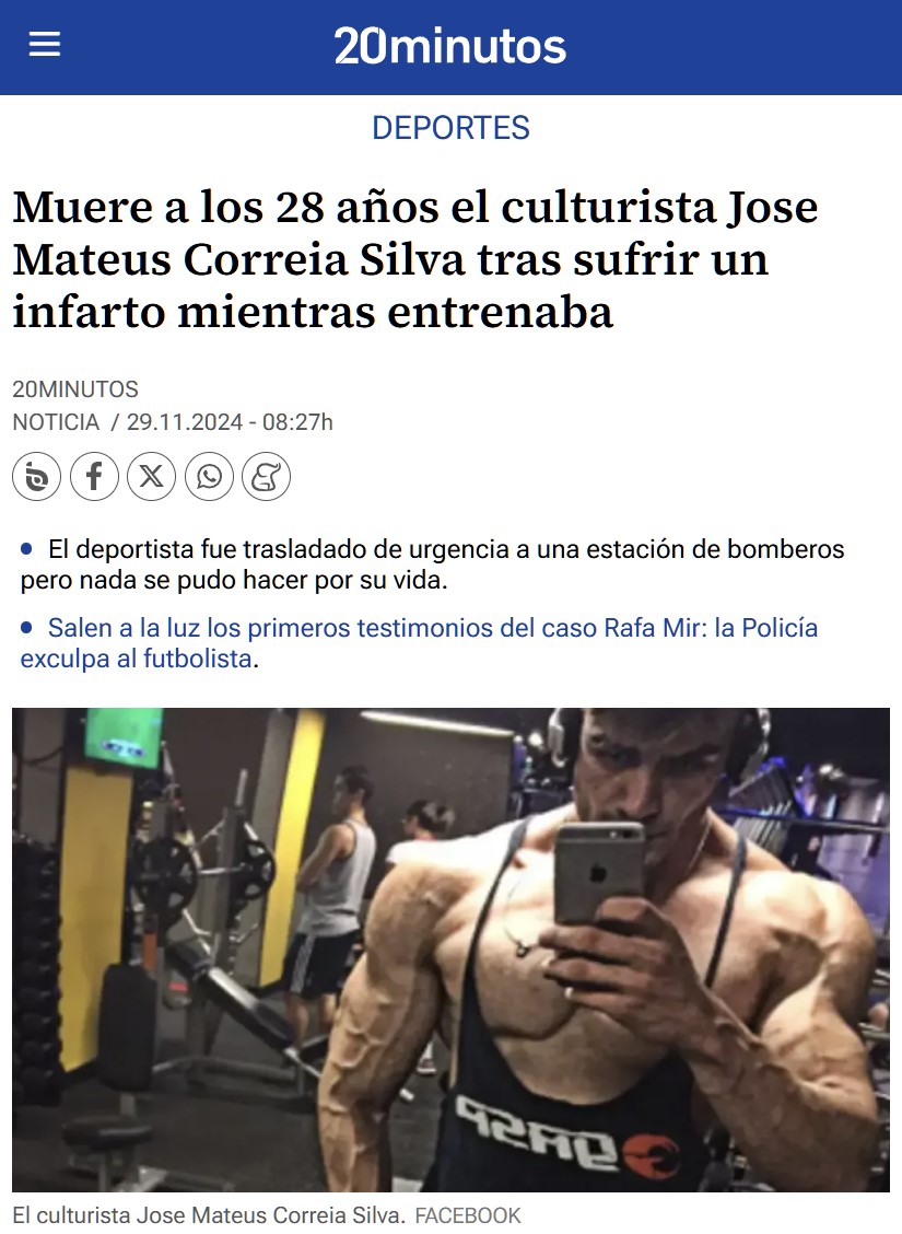 Amocha otro culturista con solo 28 años.