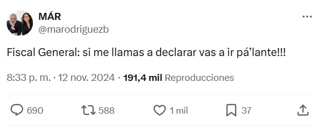 Miguel Ángel Rodríguez amenaza al Fiscal General con "ir pá'lante" si le llama a declarar.