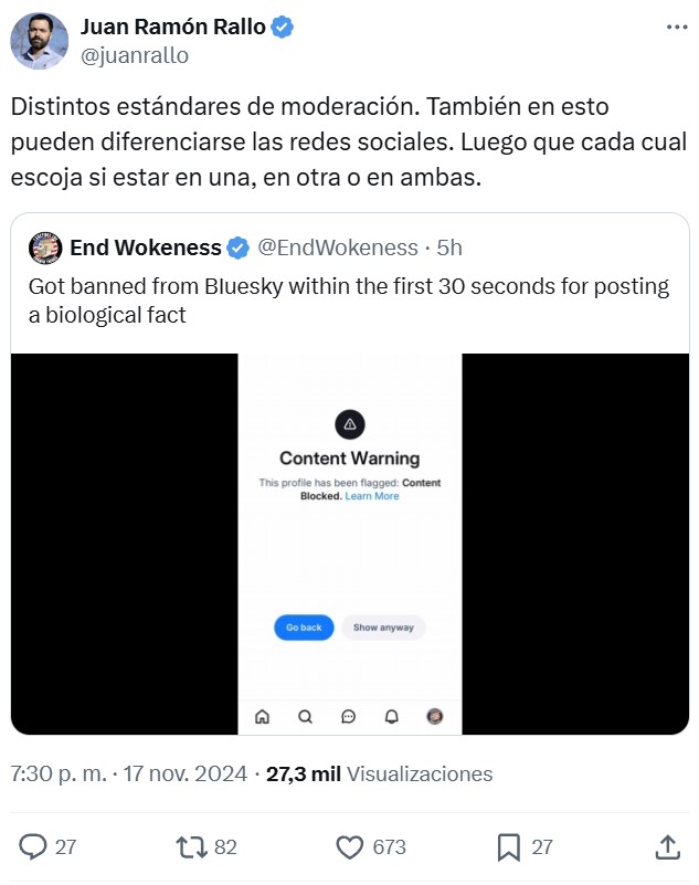 "Me banearon de BIuesky en los primeros 30 segundos por publicar un dato biológico".