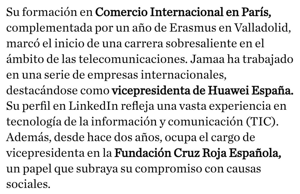 Therese Jamaa, la pareja del Ministro de Asuntos Exteriores y vicepresidenta de Cruz Roja.