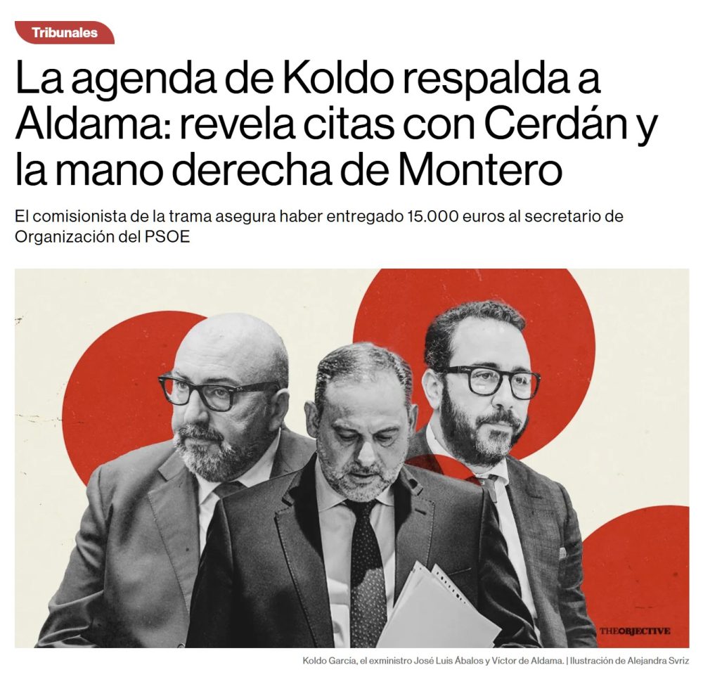 La agenda de Koldo confirma que Aldama se reunió con Cerdán y con la mano derecha de Montero.