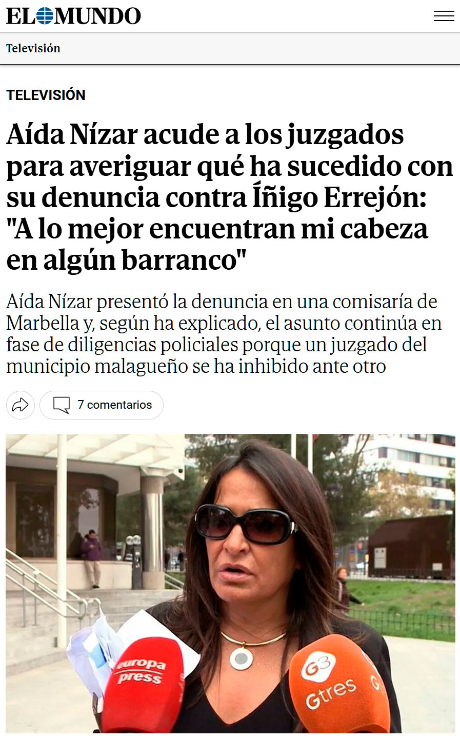 Aída Nízar quiere saber qué ha pasado con su denuncia a Errejón.