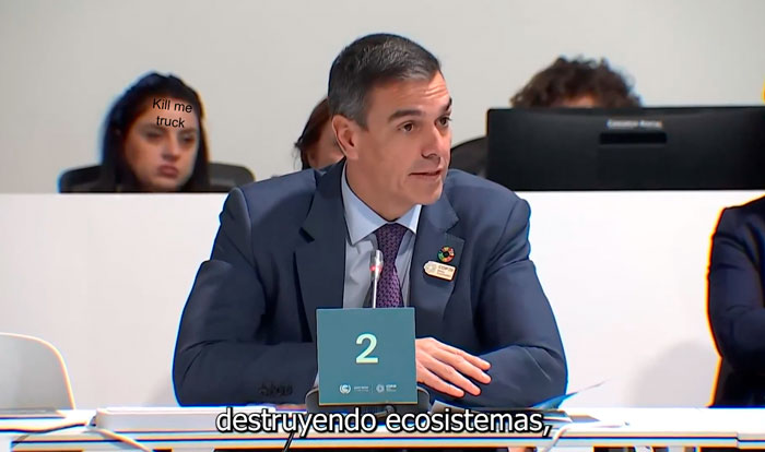Sánchez en la COP29 sobre la DANA de Valencia: "Más de 220 personas han perdido su vida en mi país, y ellas son la razón por la que estoy aquí. El cambio climático mata".