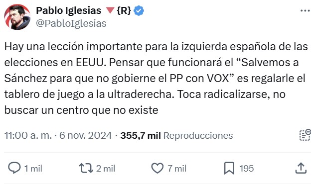 Pablo Iglesias: "Toca radicalizarse"