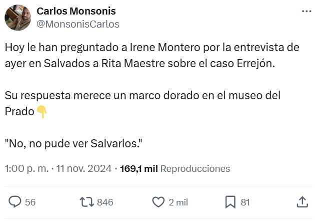 Irene ya va con los chistes preparaditos de casa.