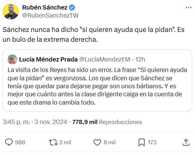 Nuevo vídeo de Pedro Sánchez teniendo que abandonar Paiporta.