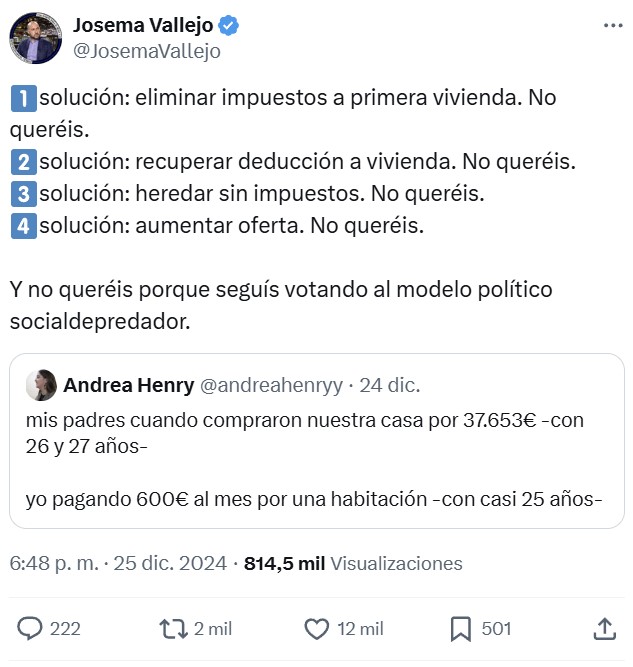 Mis padres se compraron una vivienda y yo "no puedo".