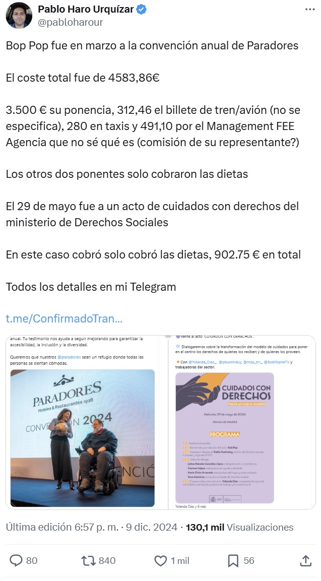 Bob Pop: "Quiero que con mis impuestos haya funcionarios suficientes para que se regularice a miles de extranjeros en España, me da igual si quieren trabajar o dedicarse a una vida contemplativa"