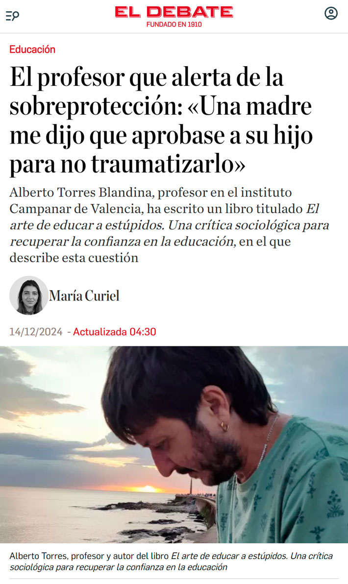 «Una madre me dijo que aprobase a su hijo para no traumatizarlo»