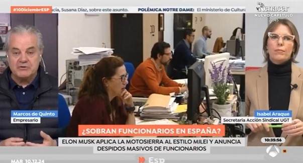 Marcos de Quinto asegura que sobran funcionarios en RTVE y que es la cuna del clientelismo.