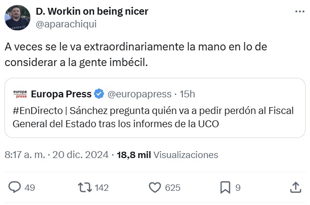Sánchez dice que “lo importante es que la pareja de la presidenta de la Comunidad de Madrid aclare los presuntos delitos que ha cometido contra la Hacienda pública” e insta a Ayuso a asumir responsabilidades políticas