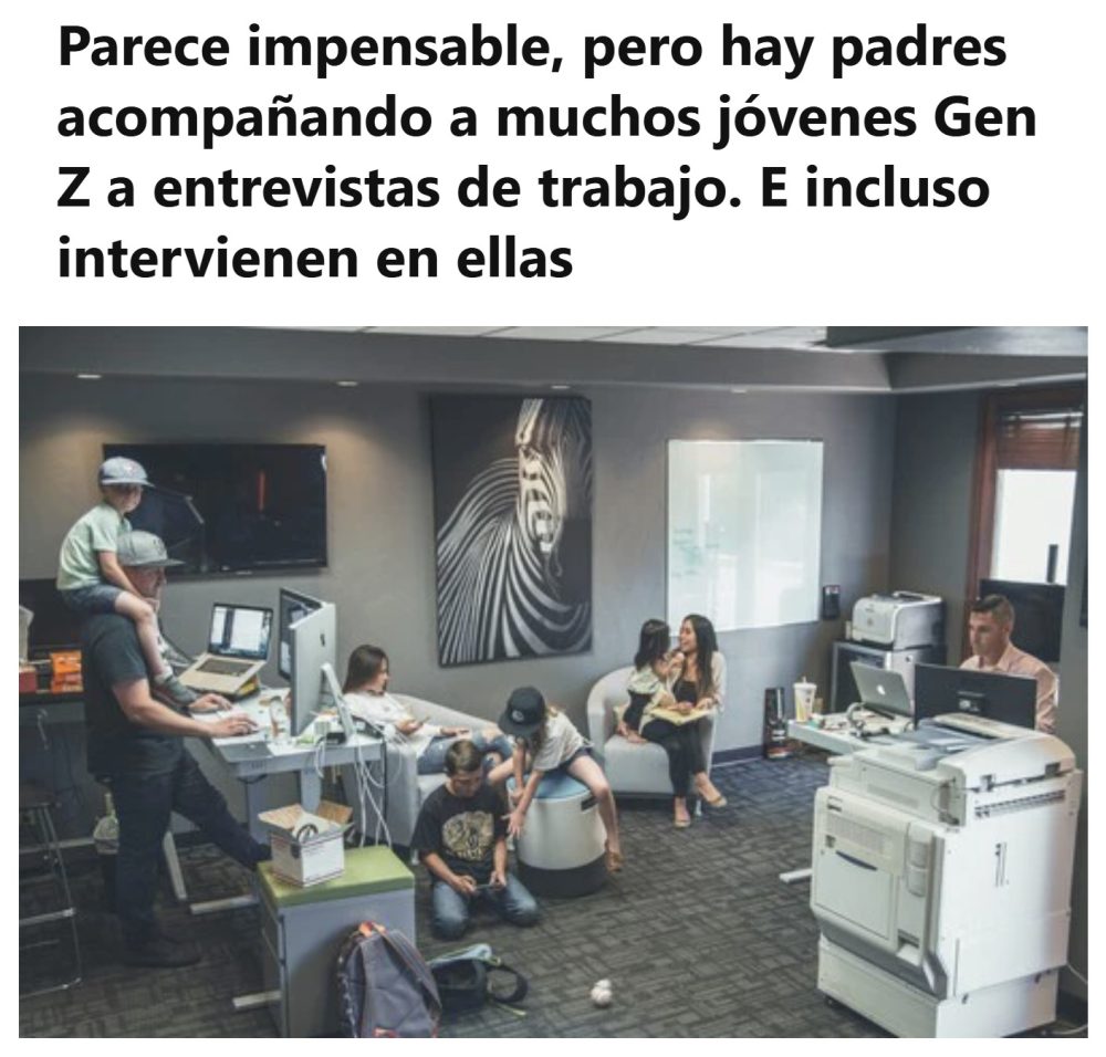 1 de cada 4 jóvenes va a las entrevistas de trabajo con sus padres.